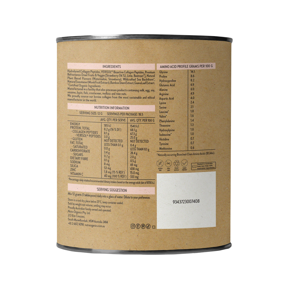 Nutra Org Collagen Beauty Watermelon Strawberry 225g