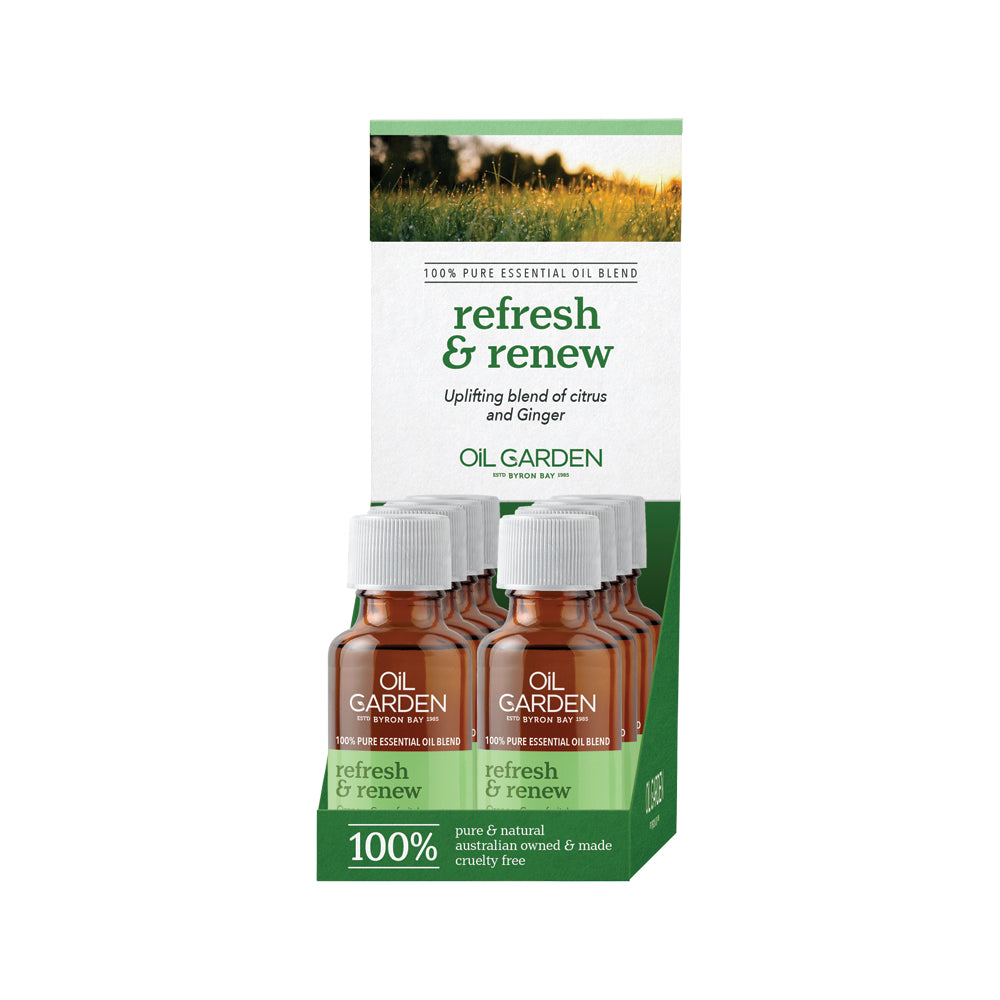Oil Garden Essential Oil Blend Refresh & Renew 25ml x 8 Display