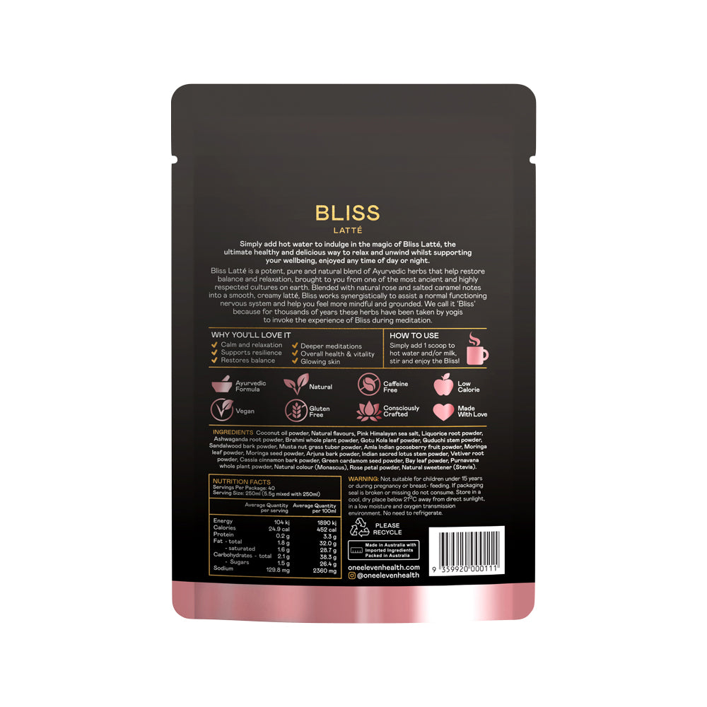 One Eleven Bliss Latte (Relaxation Blend) Rose Salted Caramel 220g