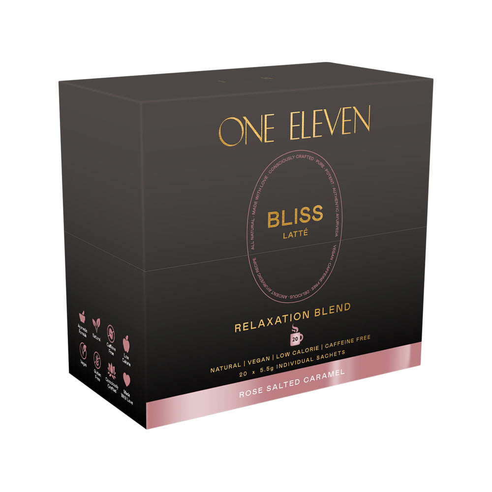 One Eleven Bliss Latte (Relaxation Blend) Rose Salted Caramel Sachet 5.5g x 20 Pack