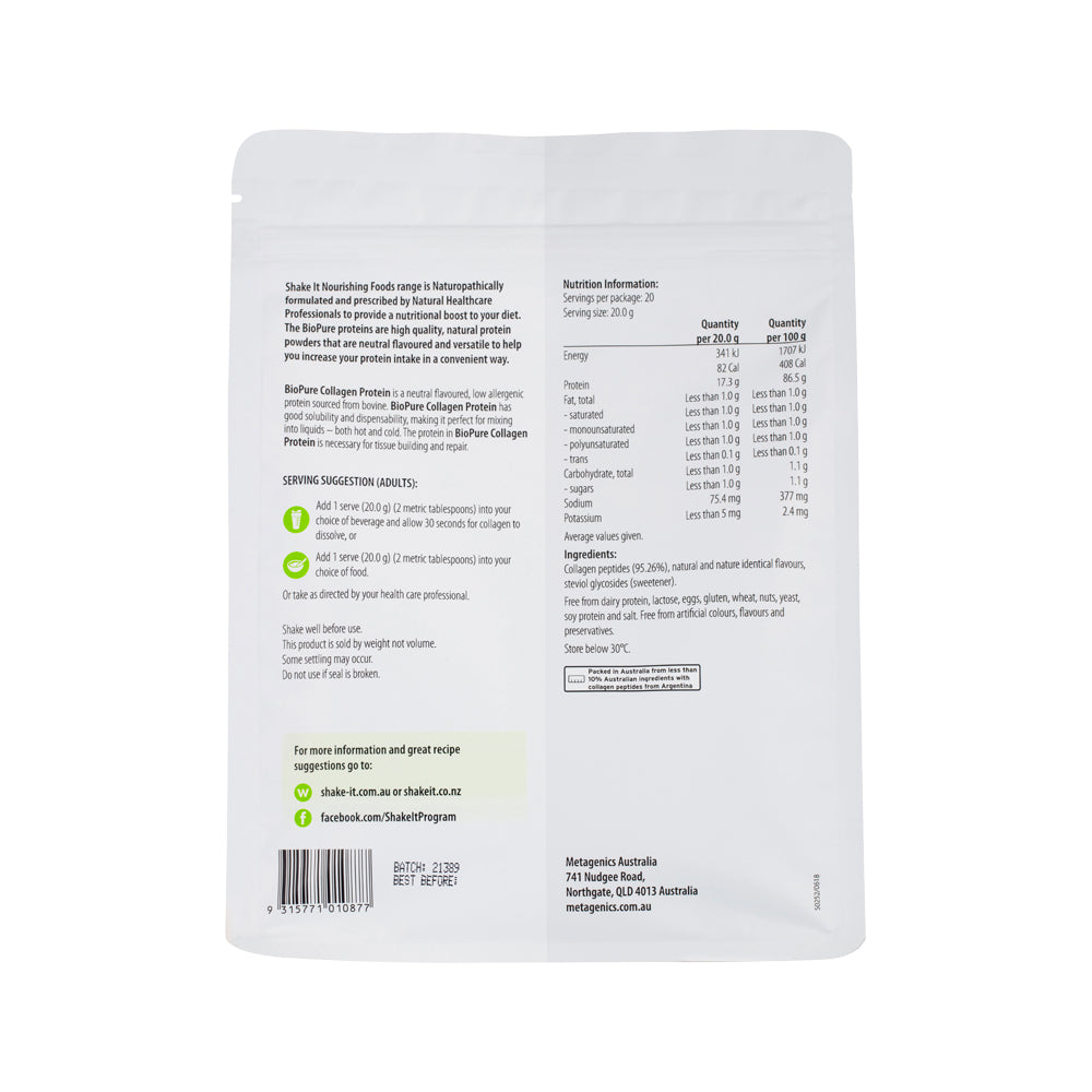 Metagenics Biopure Nourish Collagen Protein 400g