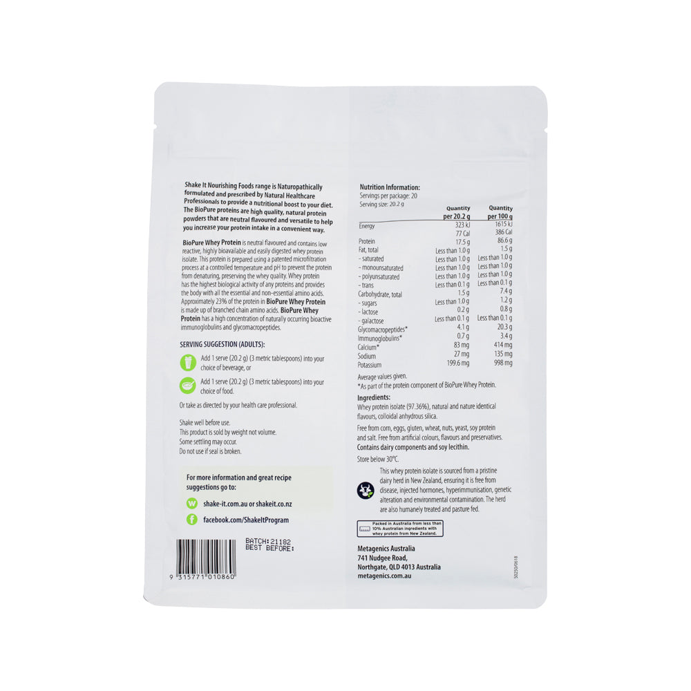 Metagenics Biopure Nourish Whey Protein 466g