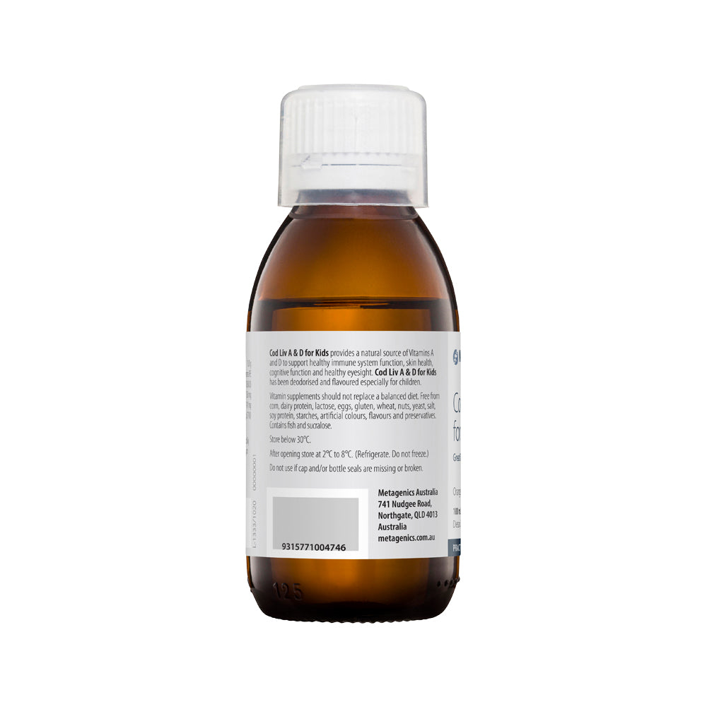 Metagenics Kids Cod Liv A & D For Kids Orange 100ml