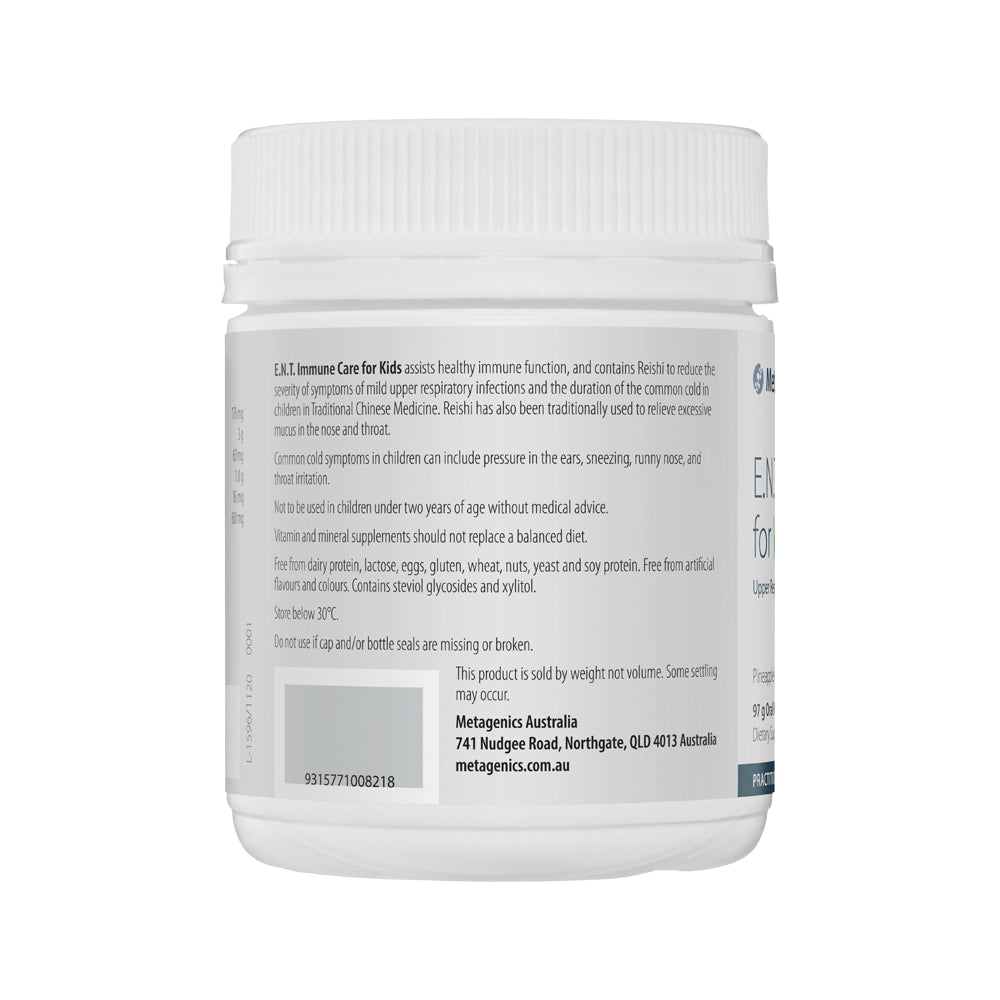 Metagenics Kids E.n.t. Immune Care For Kids Pineapple 100g
