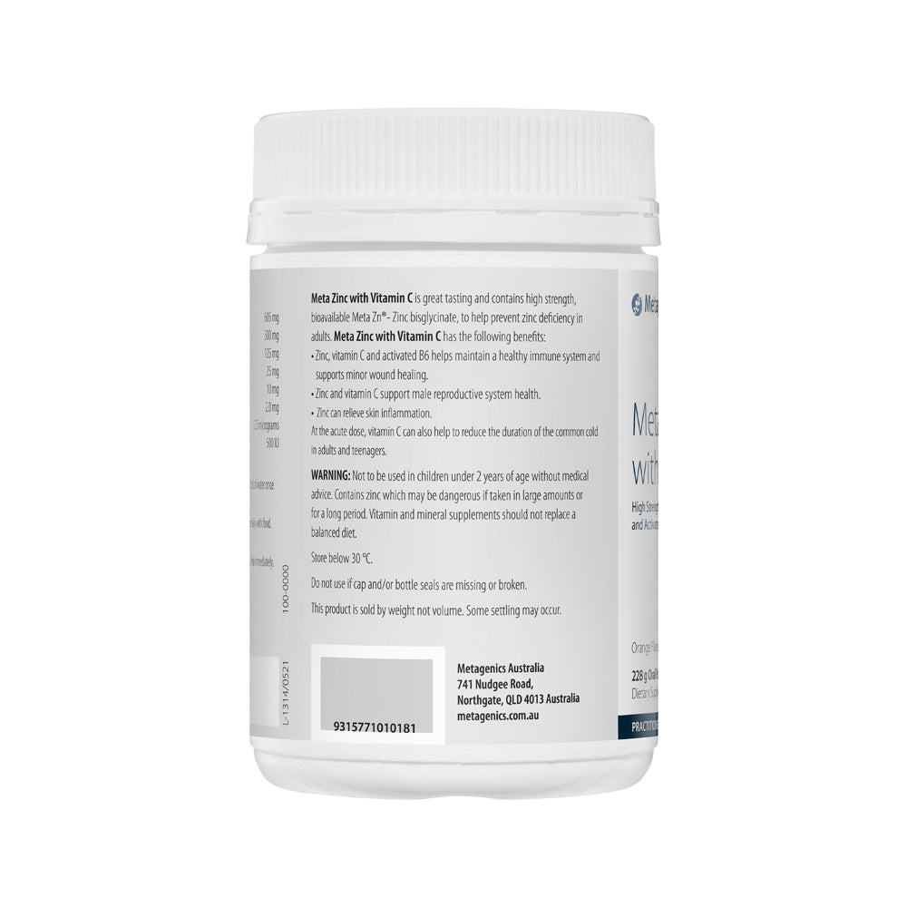 Metagenics Meta Zinc With Vitamin C Orange 228g