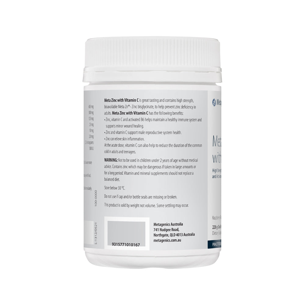 Metagenics Meta Zinc With Vitamin C Raspberry 228g