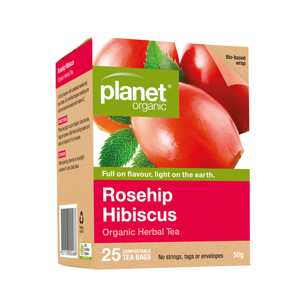 Planet Organic Org Rosehip Hibiscus Herbal Tea X 25 Tbags