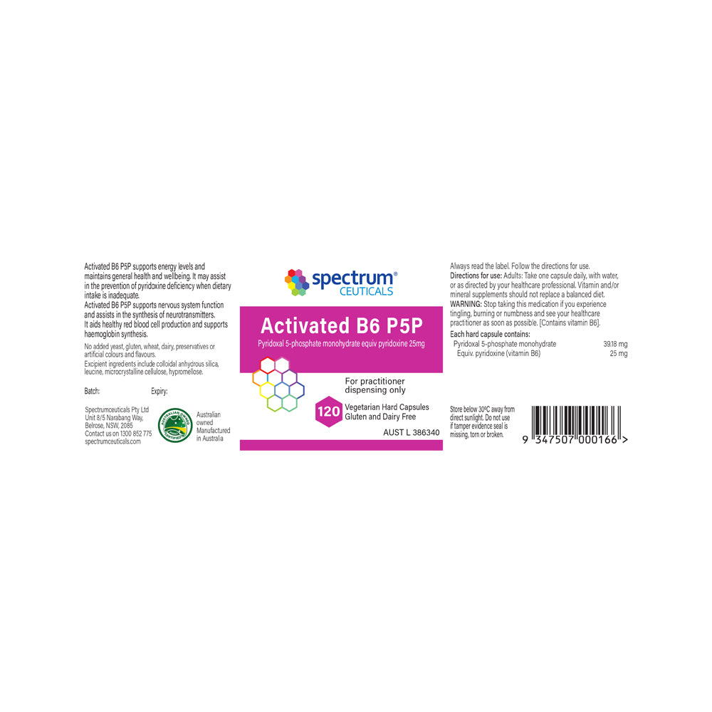 Spectrumceuticals Activated B6 P5p 120vc