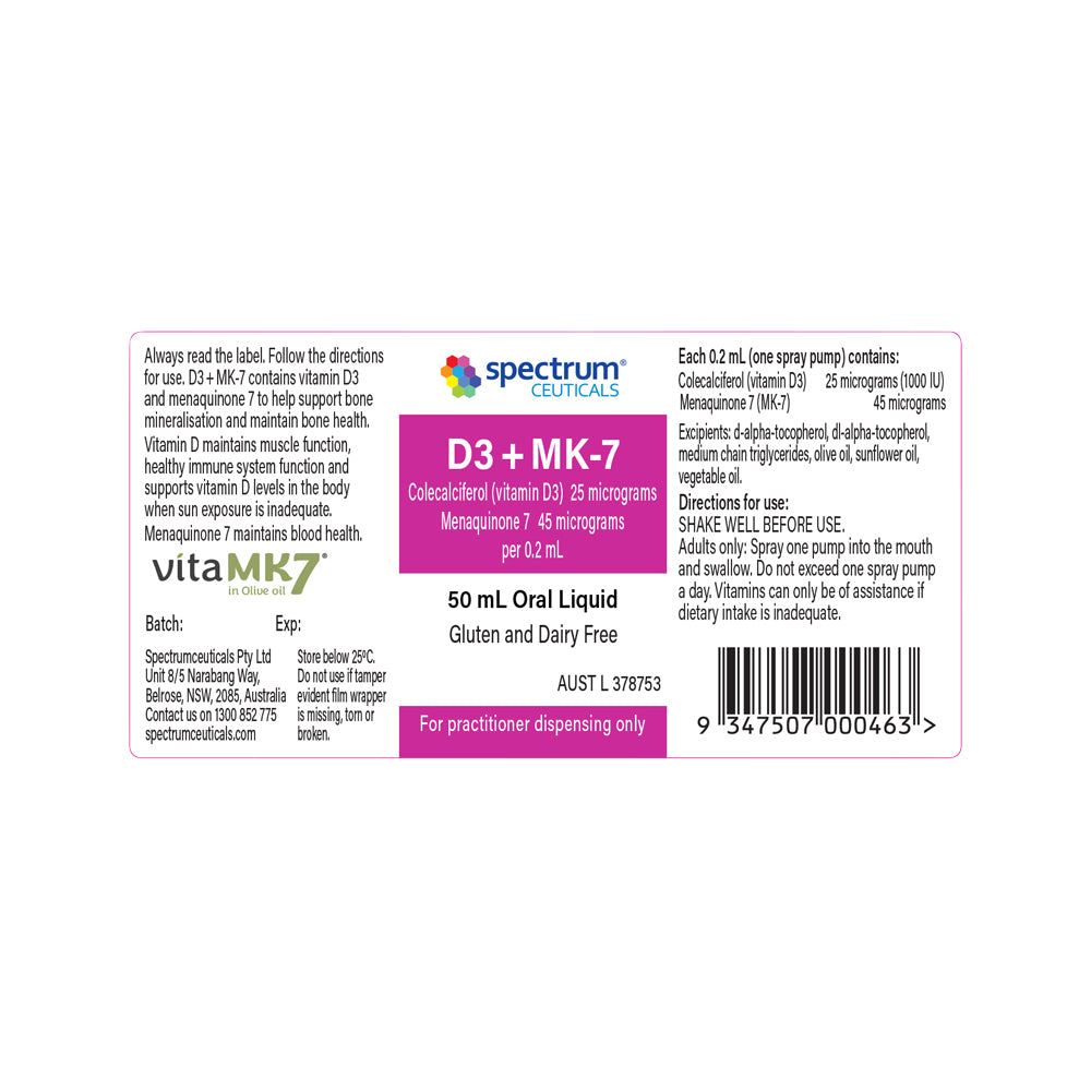 Spectrumceuticals D3 Plus Mk 7 Spray 50ml