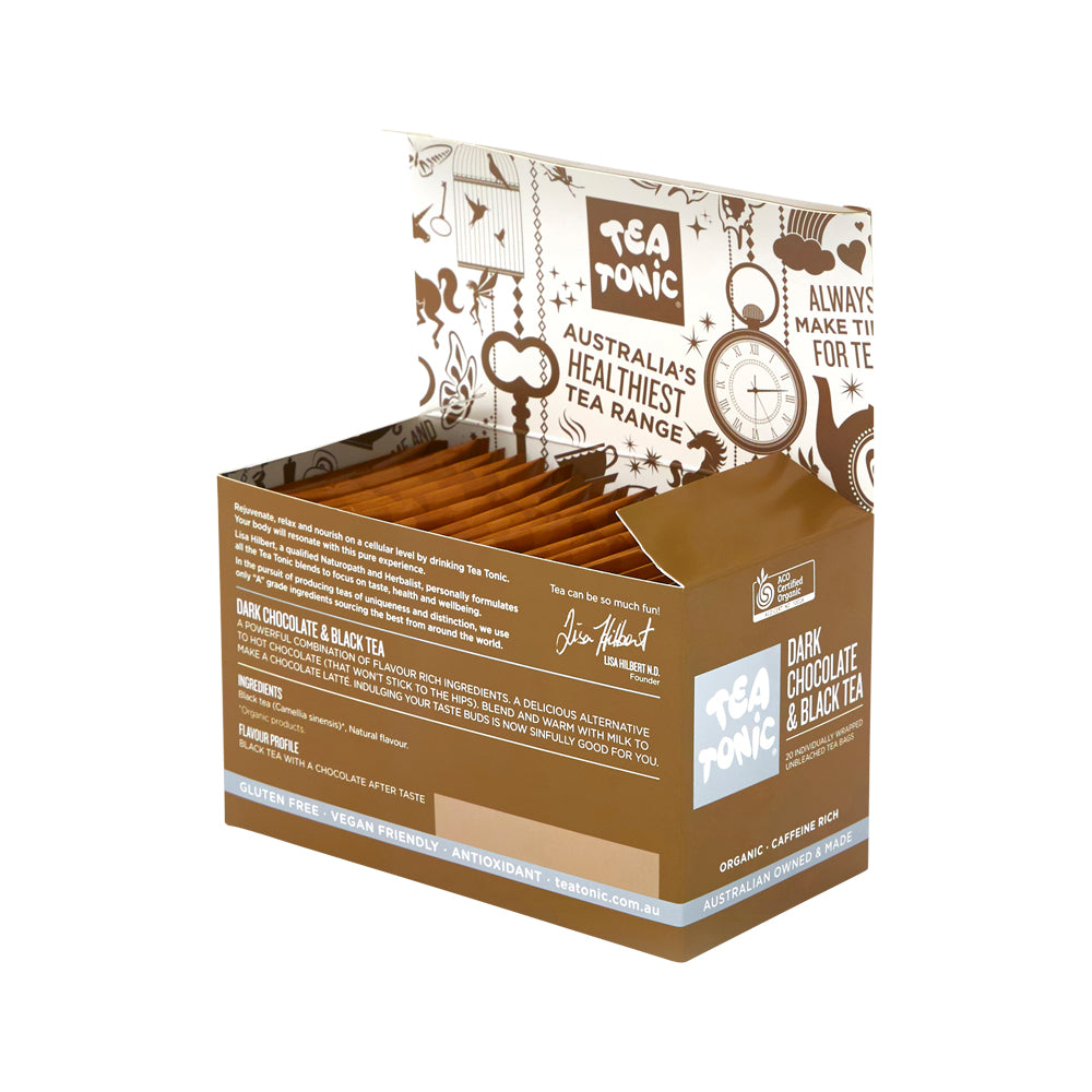 Tea Tonic Org Dark Choc And Black Tea X 20 Tea Bags