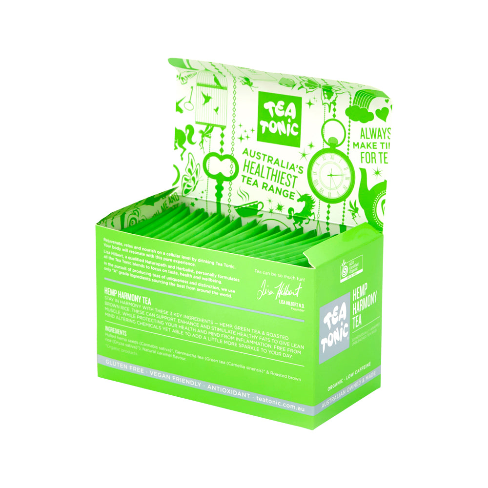 Tea Tonic Org Hemp Harmony X 20 Tea Bags