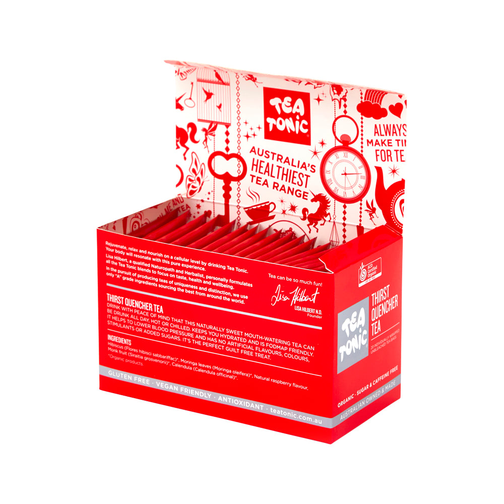 Tea Tonic Org Raspberry Quench Tea X 20 Tea Bags