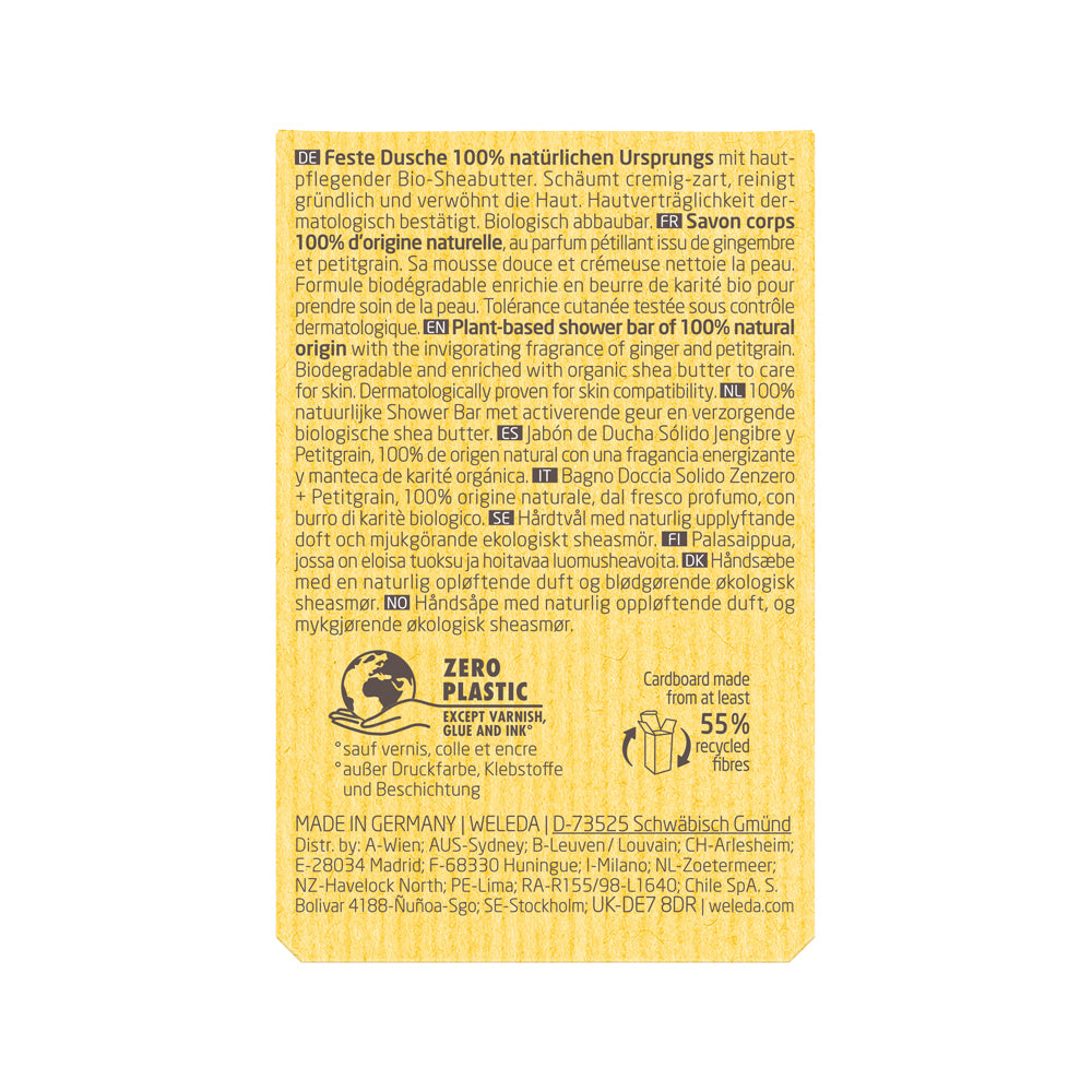Weleda Shower Bar Ginger And Petitgrain 75g
